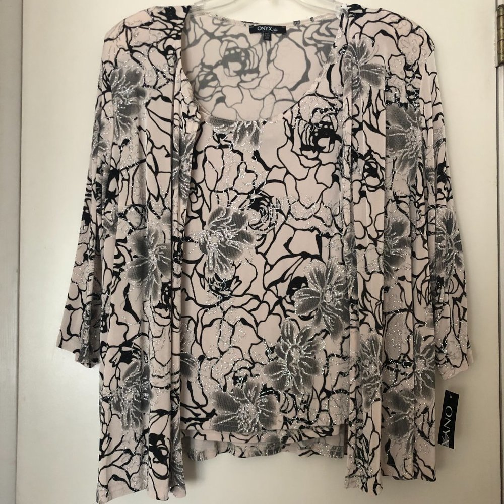 Cream & Black Jacket and Tank 2X NWT